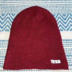 FOLD BEANIE! Bran:Neff |Color: Maroon |Size: One Size|